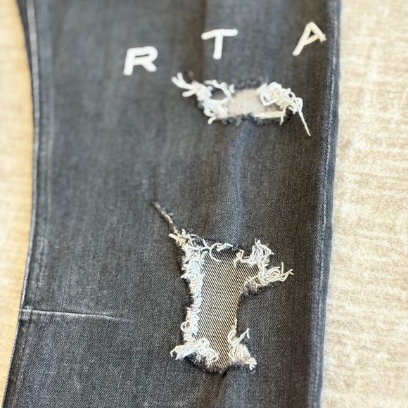 RTA Savanna Distressed Black Jeans Mens Slim Fit Stretch 32x30 - Picture 4 of 12